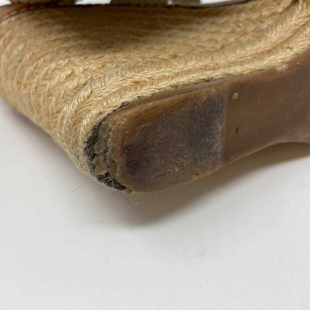 Tory Burch Adonis Crisscross Sandals Womens Size 9 Wedge Espadrilles Beige - Picture 12 of 12